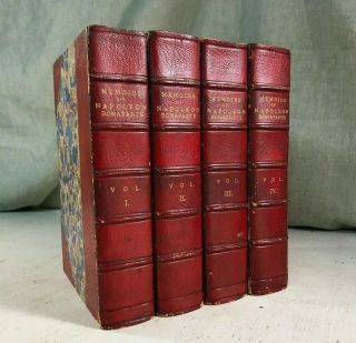 Memoirs Of Napoleon Bonaparte Antique Leather Bound Book French Military History