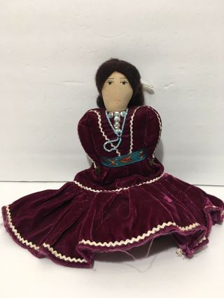 Vintage Native American Indian Folk Art Cloth Rag Doll Alta Silago Handmade