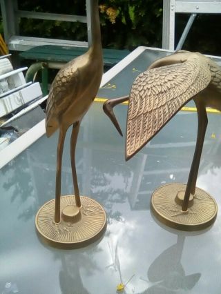 Brass Bird Figurines Flamingo Stork Crane Egret Heron Home Decor
