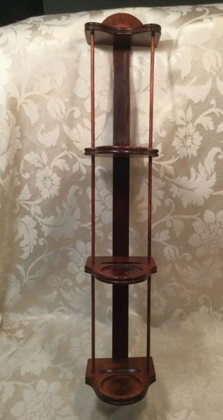 Vintage Cup & Saucer Shelf Vertical Wall Mount Display 24”