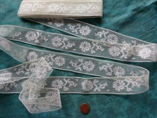 Roses Wide Fine Vintage French Val Lace Trim 3 Yards Antique Insertion