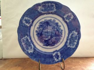 Antique Ridgway Flow Blue Oriental Pattern 9.  75 " Plate