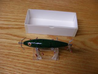 C Hines Heddon Style 150 5 Hook Minnow In Green Bass Crackleback Color