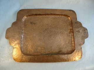 Vintage Crude Hammered Copper Serving Tray Platter