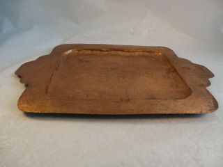 Vintage Crude Hammered COPPER Serving Tray Platter 4