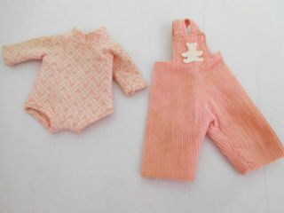 Vintage Vogue Ginny Tagged Outfit Clothes Pink Corduroy Overalls & Blouse