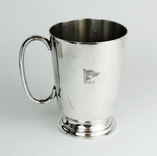 Parkstone Yacht Club Antique Silver Plated Tankard C1900