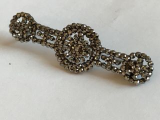 Antique Victorian 1890’s cut steel brooch pin. 2