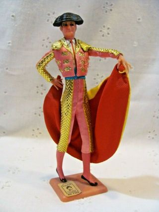Vintage Marin Chiclana Spain Matador Bullfighter Doll Figurine 5 " Tall W/ Label