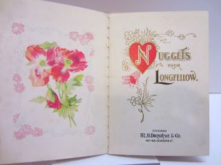 Vtg Old Antique Book Nuggets From Longfellow Poetry Poems 4