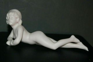 Antique Vintage German Bathing Beauty Bisque Nude Doll Figurine 4 1/2 " 1920 - 40s