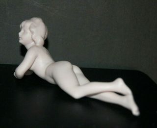Antique Vintage German BATHING BEAUTY Bisque Nude Doll Figurine 4 1/2 