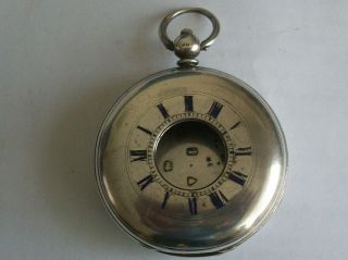 Antique Solid Silver Half Hunter Pocket Watch Case London Hallmark