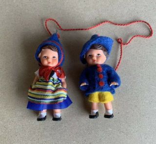 Little 3” Vintage Hansel And Gretel Dolls Attached Germany