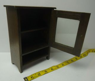 VTG Fantastic Miniature Oak Wood Side Kitchen Cabinet Dollhouse Furniture 2