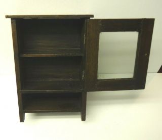 VTG Fantastic Miniature Oak Wood Side Kitchen Cabinet Dollhouse Furniture 4