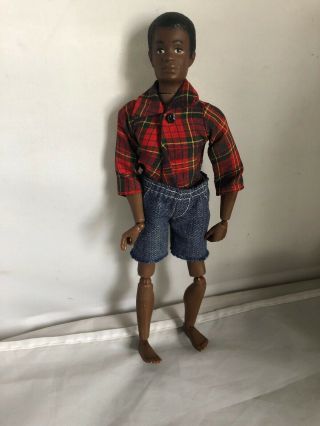 Vintage 1974 Kenner Scout African American Boy Doll 9”