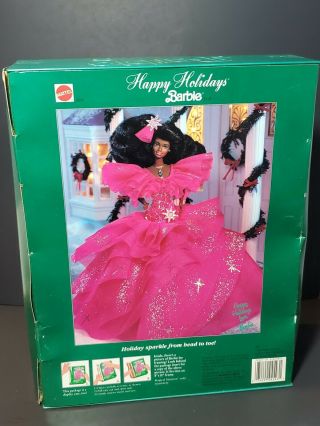 1990 Vintage Mattel Christmas Black African American Barbie,  NRFB 3