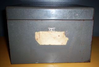 Vintage Rustic Industrial Metal Hon File Box 8 1/2 X8 1/2 X6 Storage Or Decor