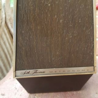 Vintage Seth Thomas Metronome De Maelzel Wood Case Wind Up Great 5