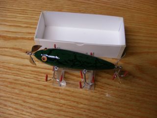 C Hines Heddon Style 250 5 Hook Minnow In Green Bass Crackleback Color