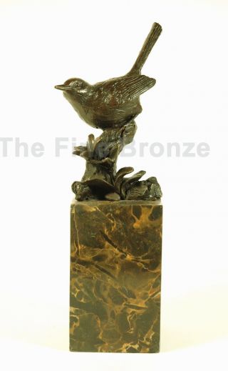 Signed Milo,  Bronze Statue Sculpture Bird Statue