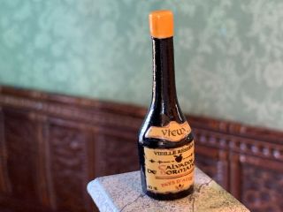 VINTAGE Miniature Dollhouse ARTISAN Porcelain Bottle Of French Liquor 1 