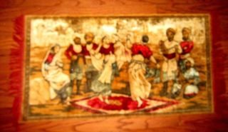 Vintage Tapestry With An Eastern Theme Wall Hanging 24x43 "
