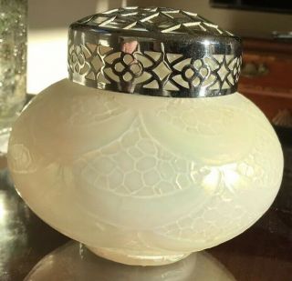 Large Antique Art Nouveau Kralik Opalescent Mother Of Pearl Glass Posy Rose Vase