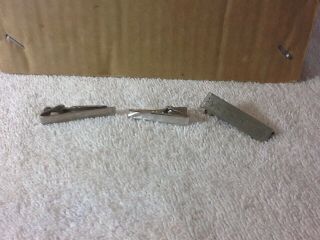 Vintage Set Of 3 Silver Tone Bar Tie Clips Pre - Owned 3 Great Tie Clips Must Have
