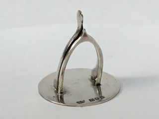 Edwardian Solid Silver Wishbone Shape Menu Holder,  1905