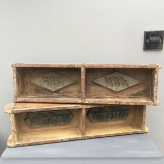 Vintage Wooden Brick Mould - Storage Crate - Antique