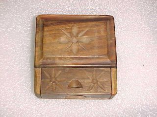 Antique Wood Carving Pocket Watch Holder Case