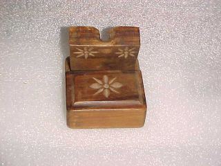 Antique Wood Carving POCKET WATCH HOLDER CASE 5
