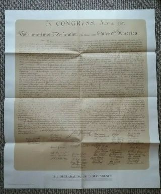 The Declaration Of Independence 1976 Us Government Printing Office Poster
