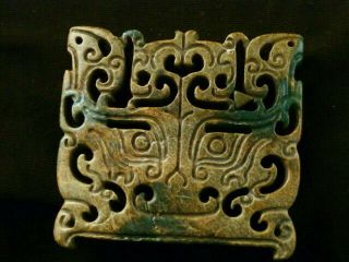 Wonderful Chinese Old Jade Hand Carved Amulet Mask 2faces Pendant Iaa026
