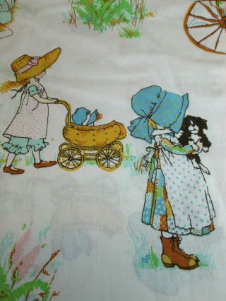 Vintage Holly Hobbie Twin Sized Bed Sheet By Pequot (non Fitted)