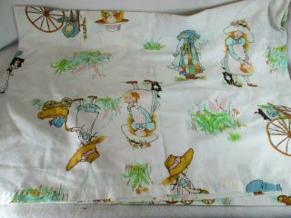 Vintage Holly Hobbie twin sized bed sheet by Pequot (non fitted) 3