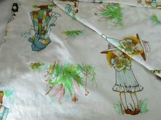 Vintage Holly Hobbie twin sized bed sheet by Pequot (non fitted) 5