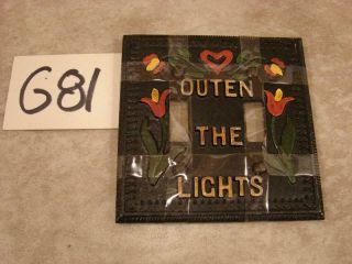 G81 Vintage Outen The Lights Light Switch Cover Plate Metal Die Cast