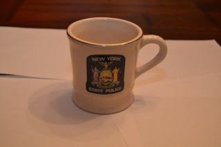 York State Police Coffee Mug With 75 Centennial And Gray Rider.