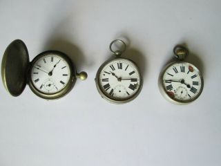 3 Antique / Vintage Pocket Watches For Spares / Collectors.