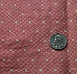 4408 Large Strip Antique 1900 - 10 Cotton Fabric,  Red With White Dots