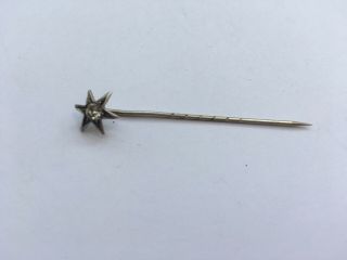 Antique Victorian Silver And Rock Crystal Star,  Tie,  Lapel,  Stick Pin
