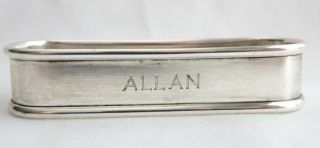 Antique Gorham Sterling Silver Napkin Ring Engraved " Allan " 11 Grams
