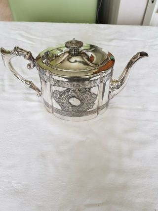Antique Victorian Silver Plated Tea Pot James Dixon & Sons C1890