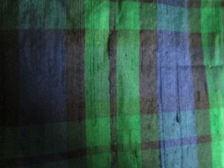 Green And Black Plaid Silk For French Fashion Antique Doll Clothes