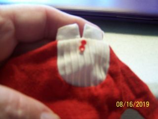 VINTAGE BARBIE DOLL RED AND WHITE DRESS ZIPPER BACK 3