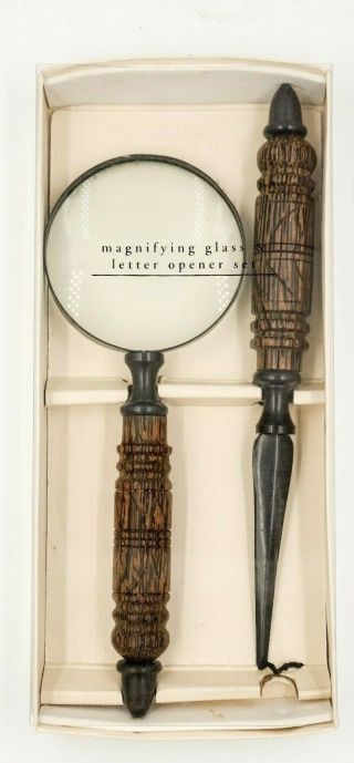 Magnifying Glass 2 Piece Set Handheld Desk Letter Opener Antique Style Quality