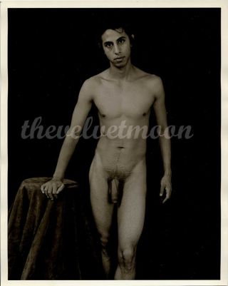 Vintage Male Nude - 8x10 Handsome Exotic And Lean Figure Study In Studio